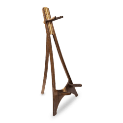 Geneva - Guitar-Banjo Stand – Walnut with Zebrawood and Maple Accents - Image 2